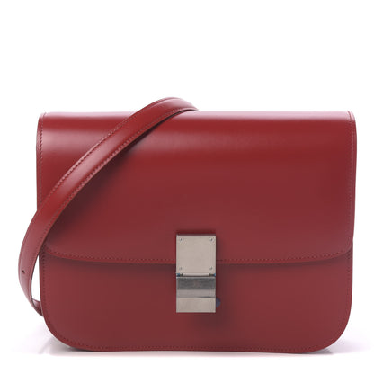 Celine Box Calfskin Medium Classic Box Flap Bag Red 1 of 14