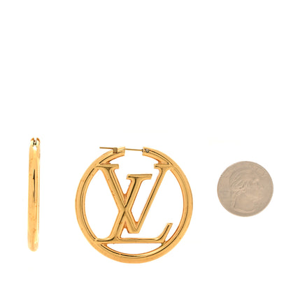 Louis Vuitton Metal Louise Hoop Earrings Gold 2 of 7