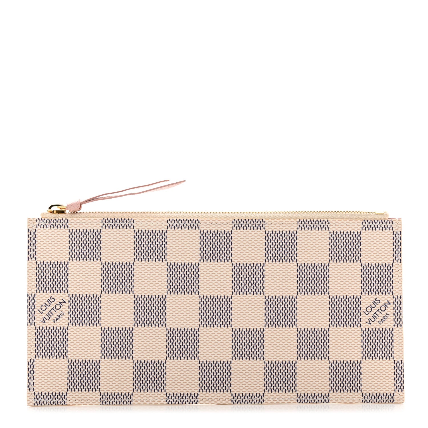 Louis Vuitton Damier Azur Felicie Chain Wallet Zippered Insert Rose Ballerine 1 of 6