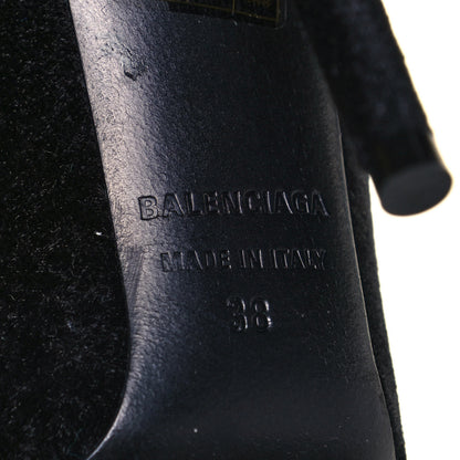 Balenciaga Velvet Spandex Extreme Pointed Toe Knife Ankle Boots 38 Black 6 of 6