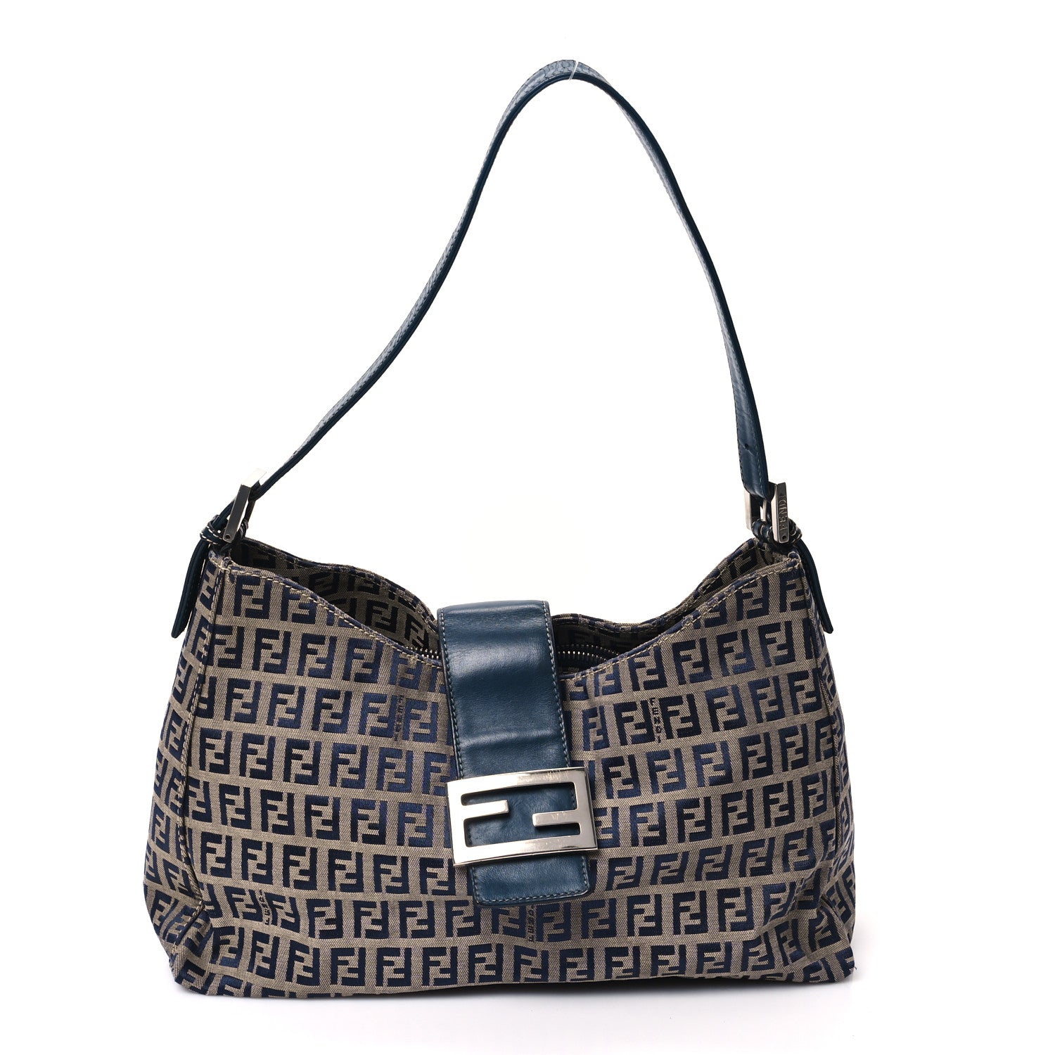 Fendi Zucchino Shoulder Bag Blue 1 of 12