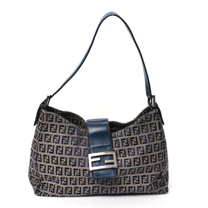 Fendi Zucchino Shoulder Bag Blue 1 of 12