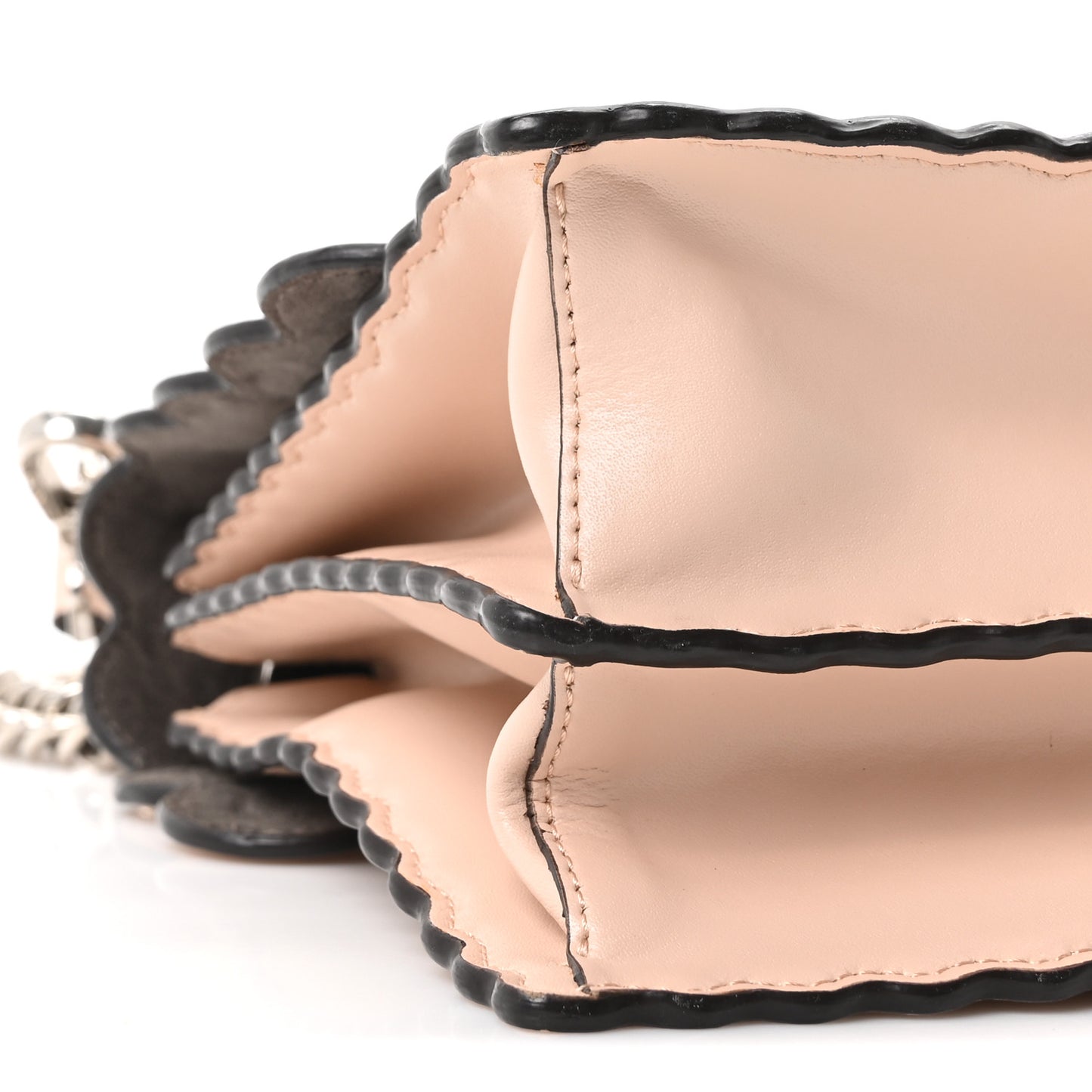 Vitello Liberty Scalloped Studded Kan I Shoulder Bag Plaster