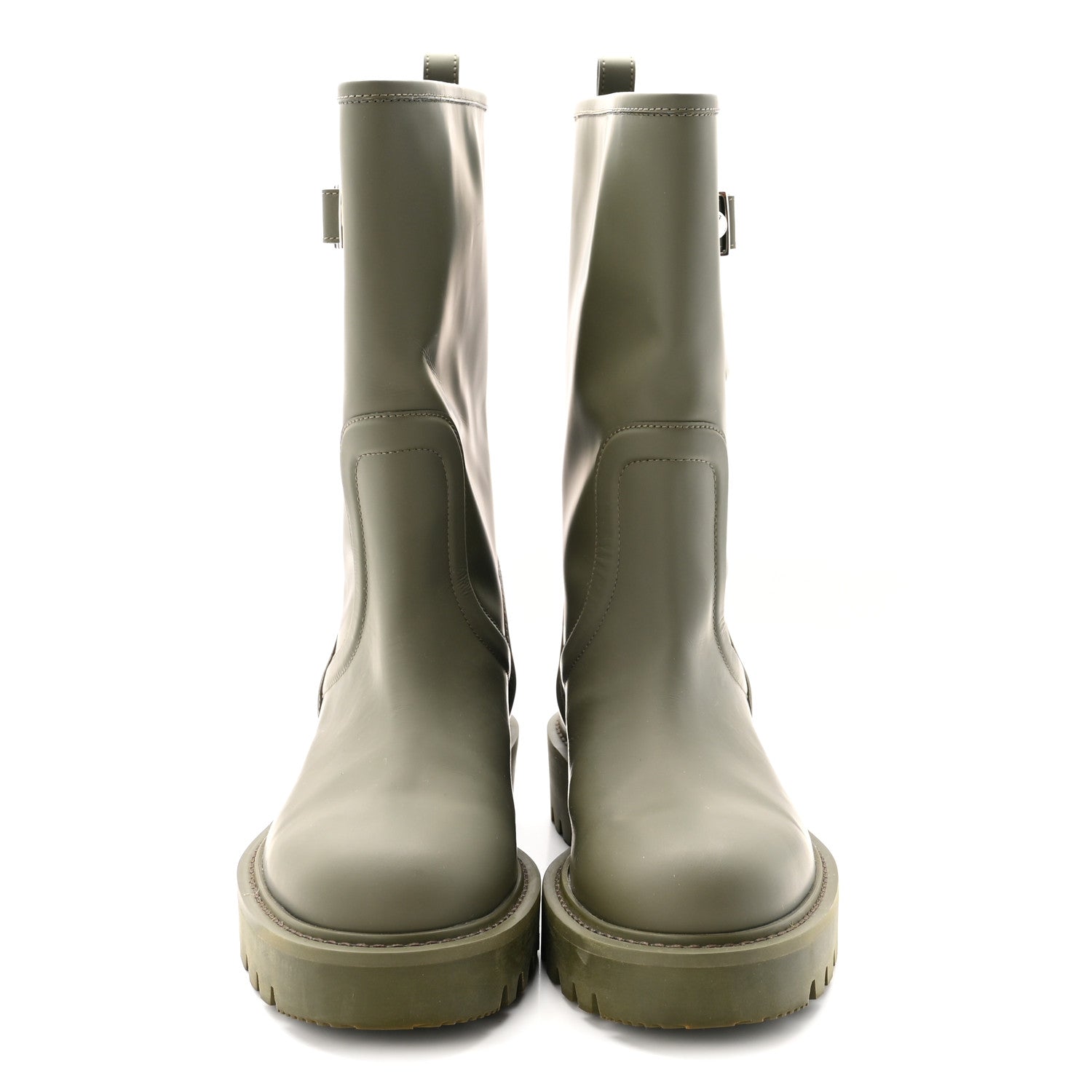 Louis Vuitton Rubber Calfskin Territory Flat Boots 37 Khaki 3 of 9