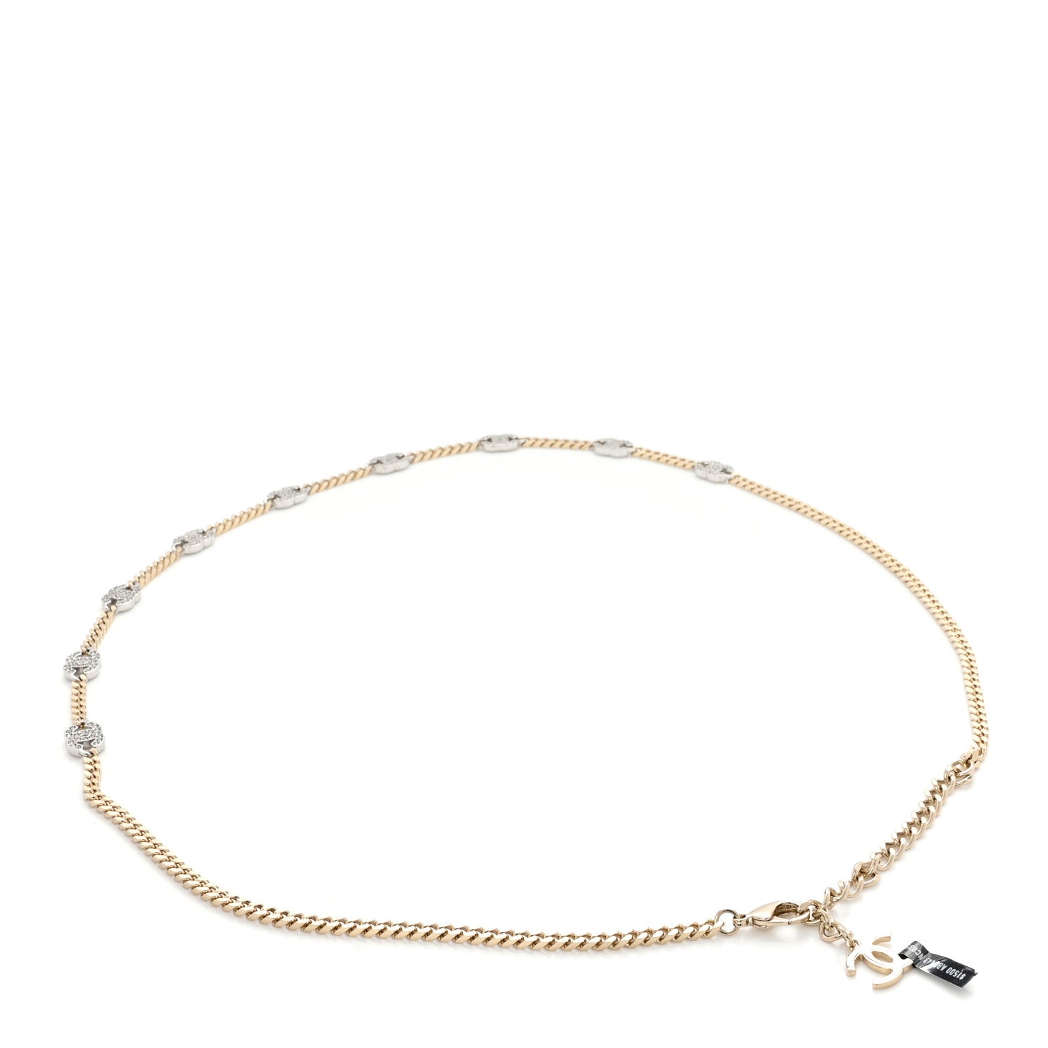 Chanel Crystal CC Chain Links Belt 80 Gold Silver 2 of 6