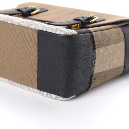 Burberry Canvas Mega Check Large Baildon Messenger Bag Black 7 of 11