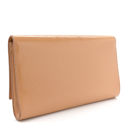Saint Laurent Textured Patent Calfskin Monogram Large Belle De Jour Clutch Beige 3 of 15