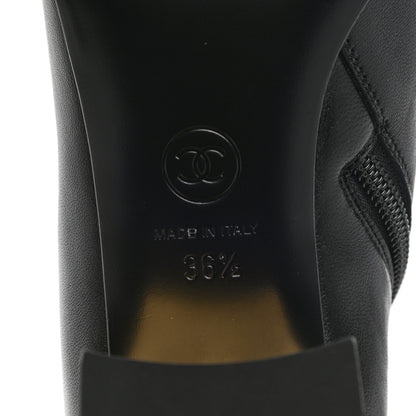 Chanel Mixed Fibers Lambskin Patent Calfskin Convertible High Boots 36.5 Black 12 of 16