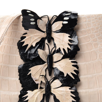 Nancy Gonzalez Crocodile Butterfly Small Clutch Bag Blush Black 10 of 10