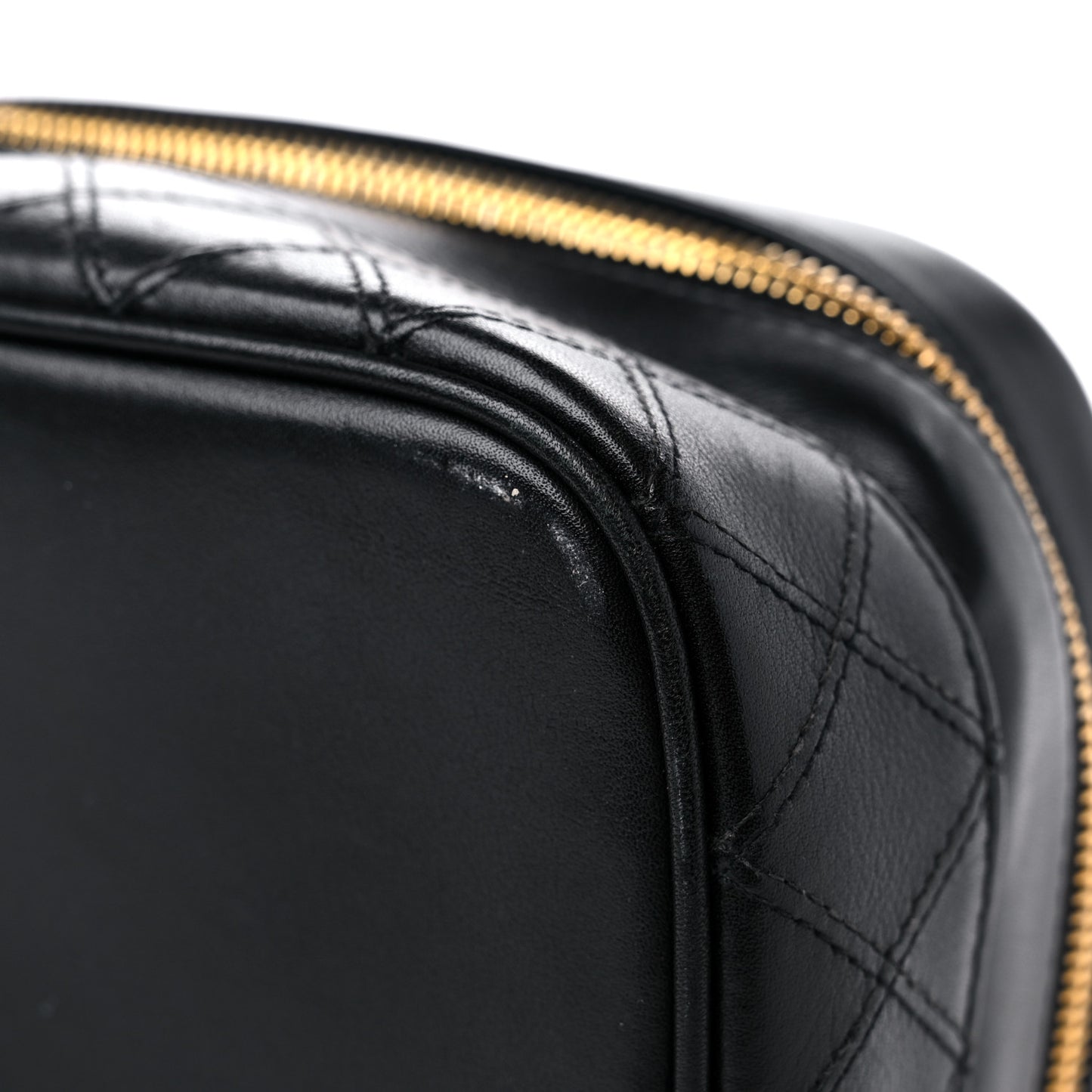 Lambskin Vanity Cosmetic Case Black