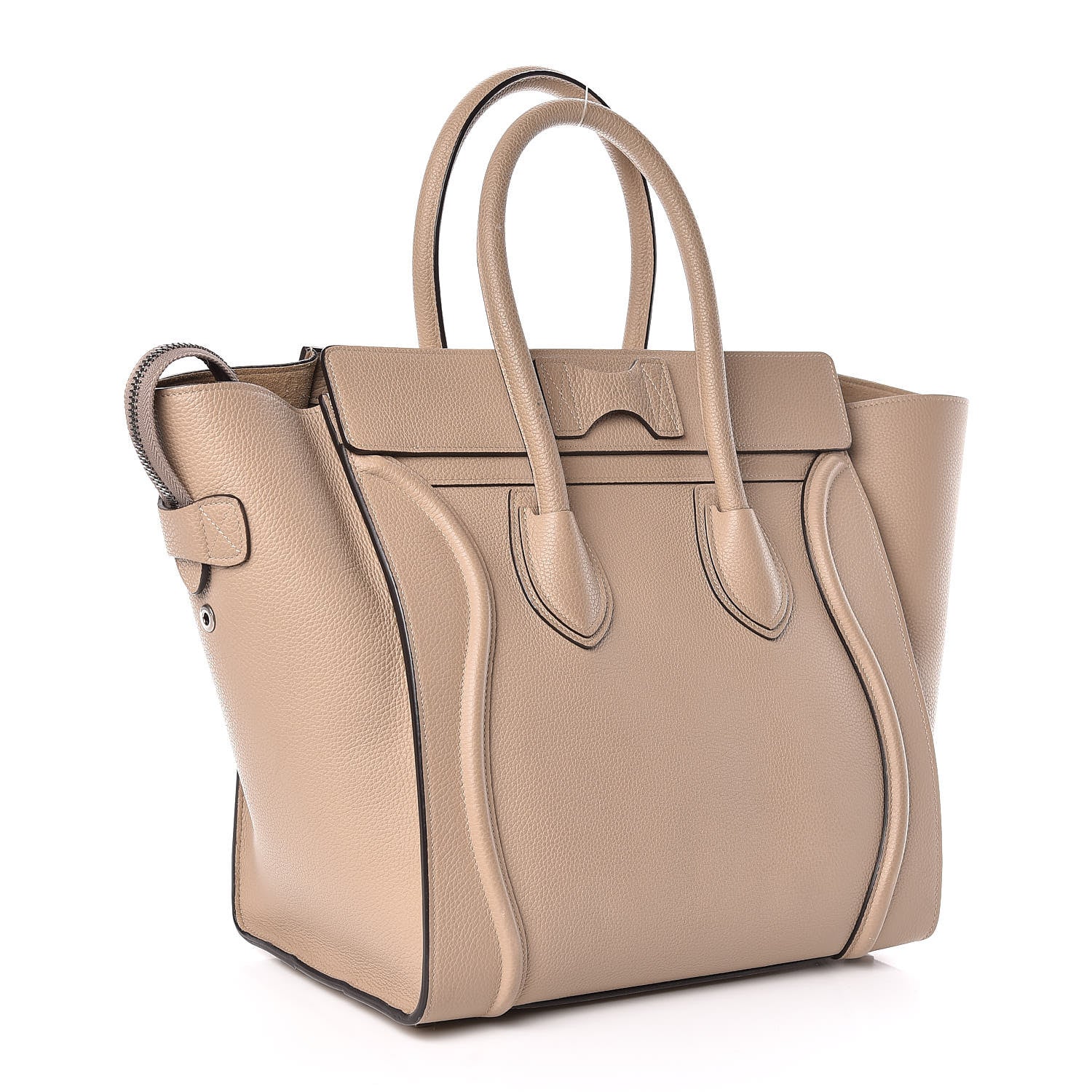 Celine Drummed Calfskin Mini Luggage Dune 3 of 12