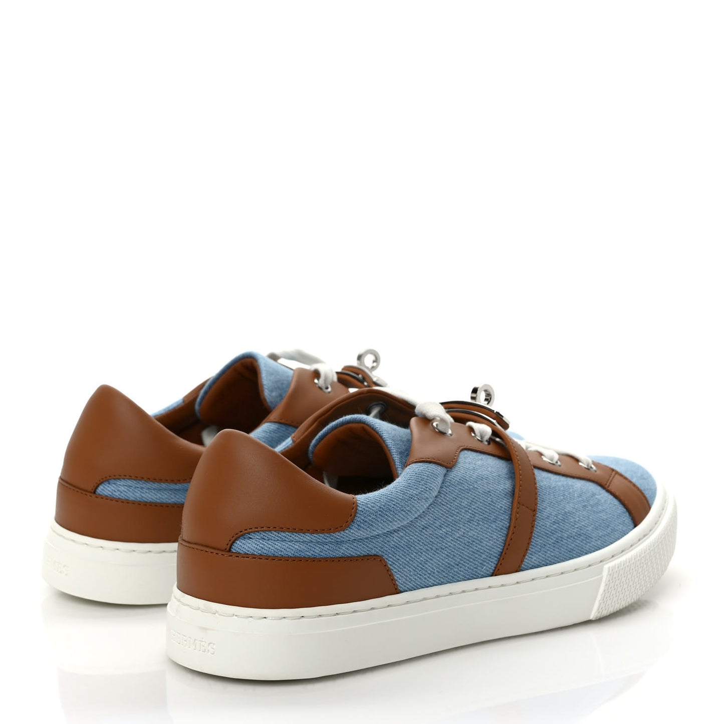 Denim Calfskin Day Sneakers 40 Blue Clair Gold