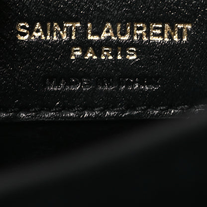 Saint Laurent Calfskin Crocodile Embossed Mini Classic Monogram Cassandra Top Handle Red 7 of 14