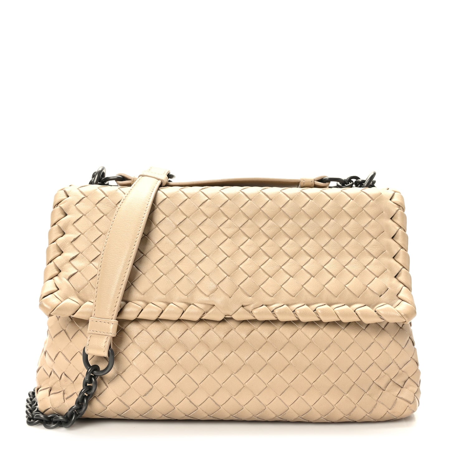 Nappa Intrecciato Small Olimpia Shoulder Bag Mink