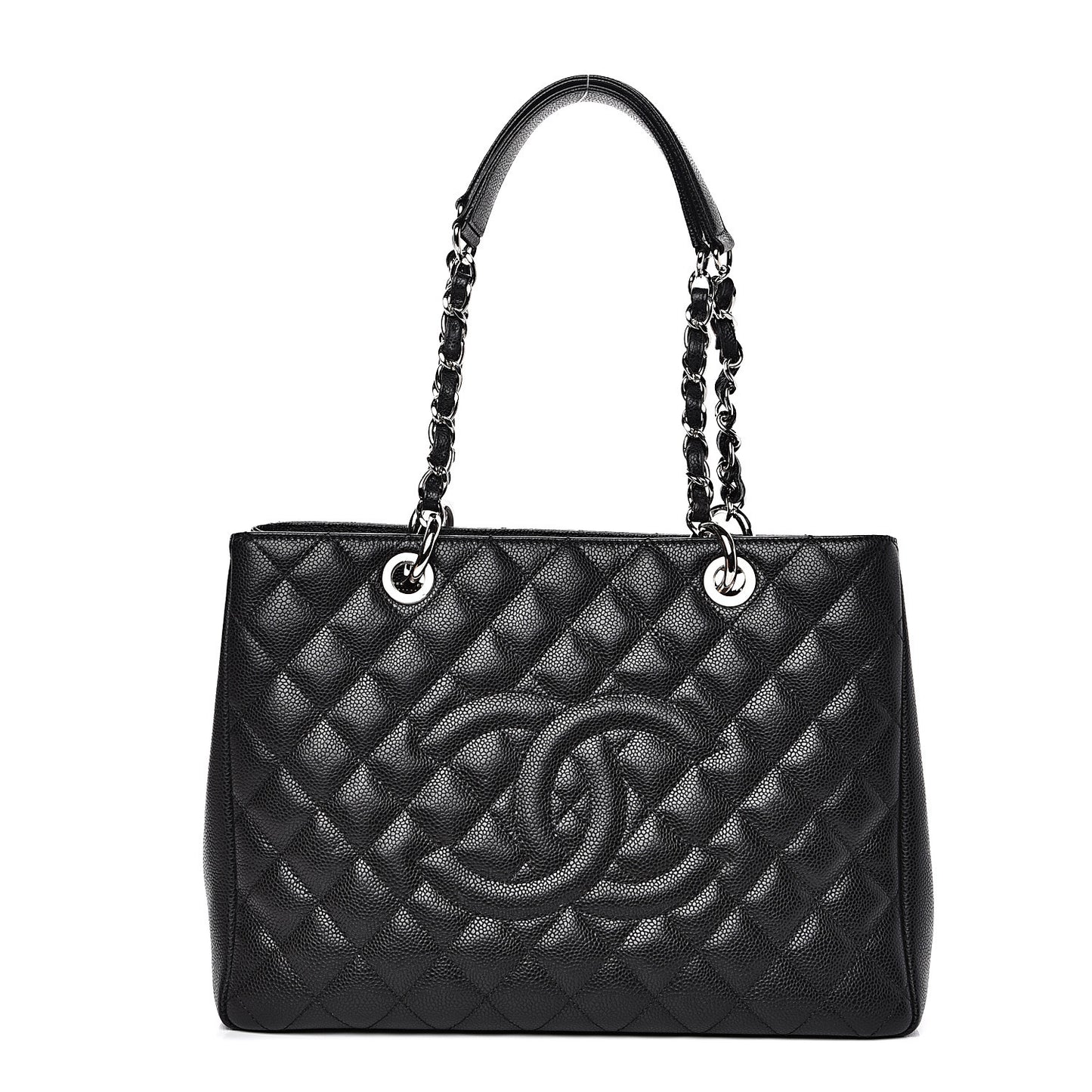 Caviar Quilted Grand Shopping Tote GST Black