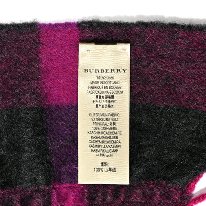 Burberry Cashmere Check Fringe Scarf Pink 4 of 4
