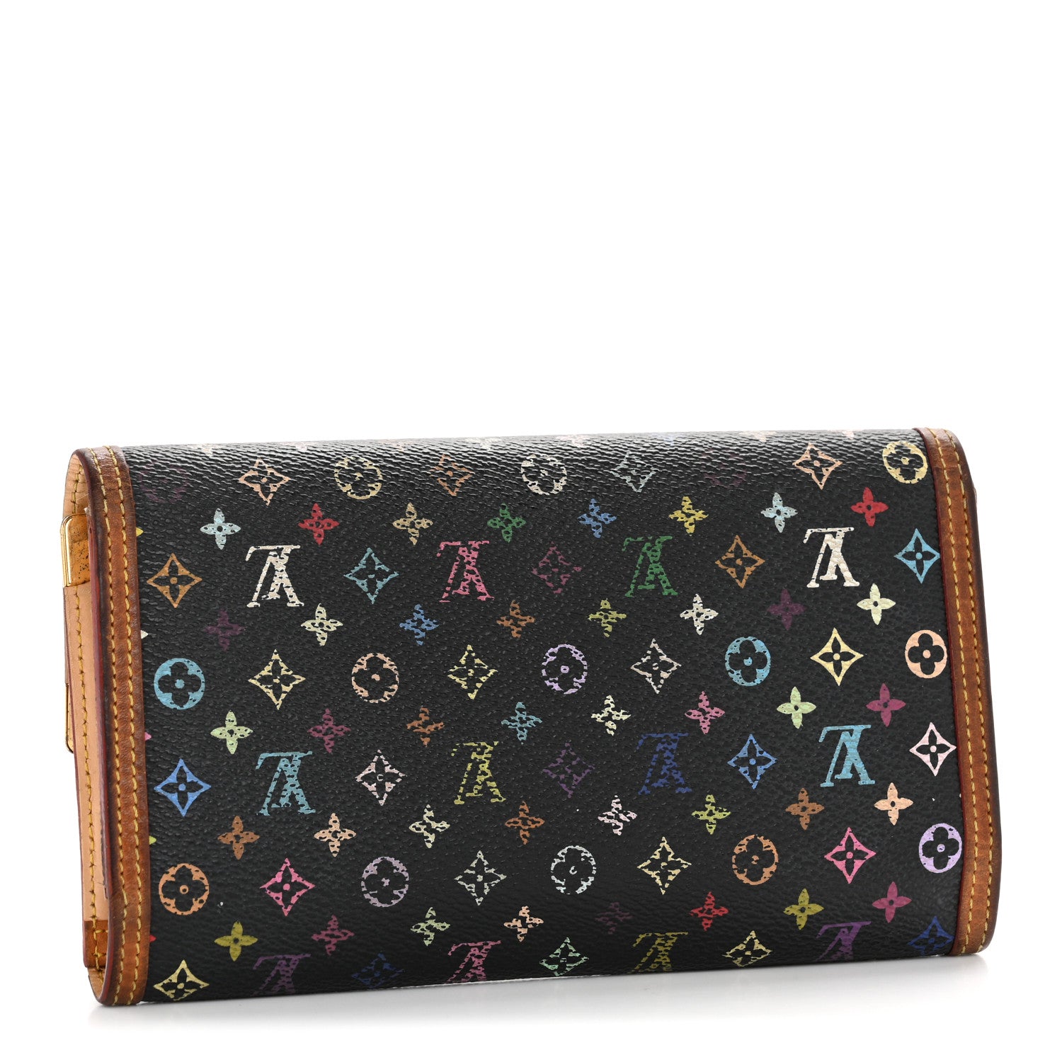 Louis Vuitton Monogram Multicolor Porte Tresor International Wallet Black 3 of 10