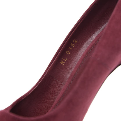 Louis Vuitton Suede Oh Really Peep Toe Pumps 38 Grenat 7 of 9