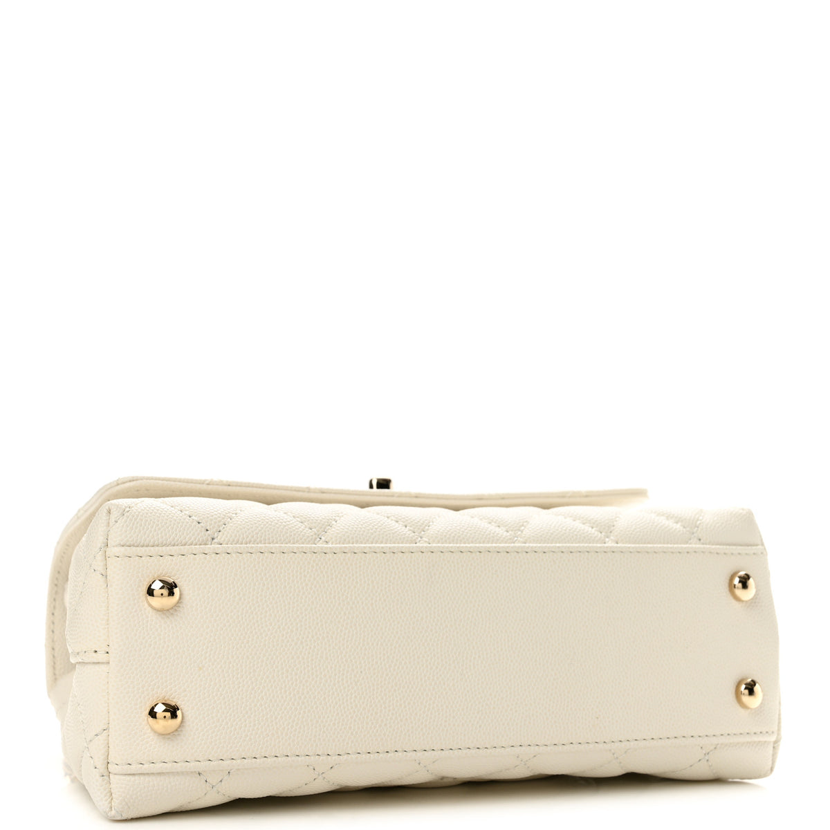 Chanel Caviar Quilted Mini Coco Handle Flap White 4 of 12