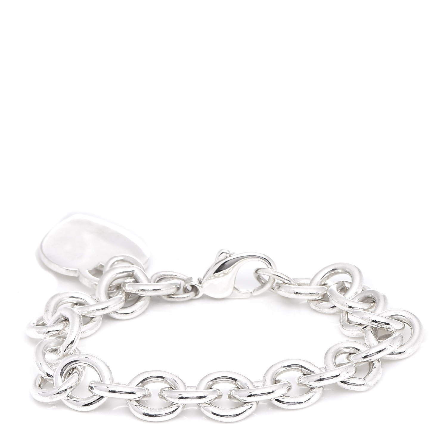 Tiffany Sterling Silver Heart Tag Charm Bracelet 3 of 5