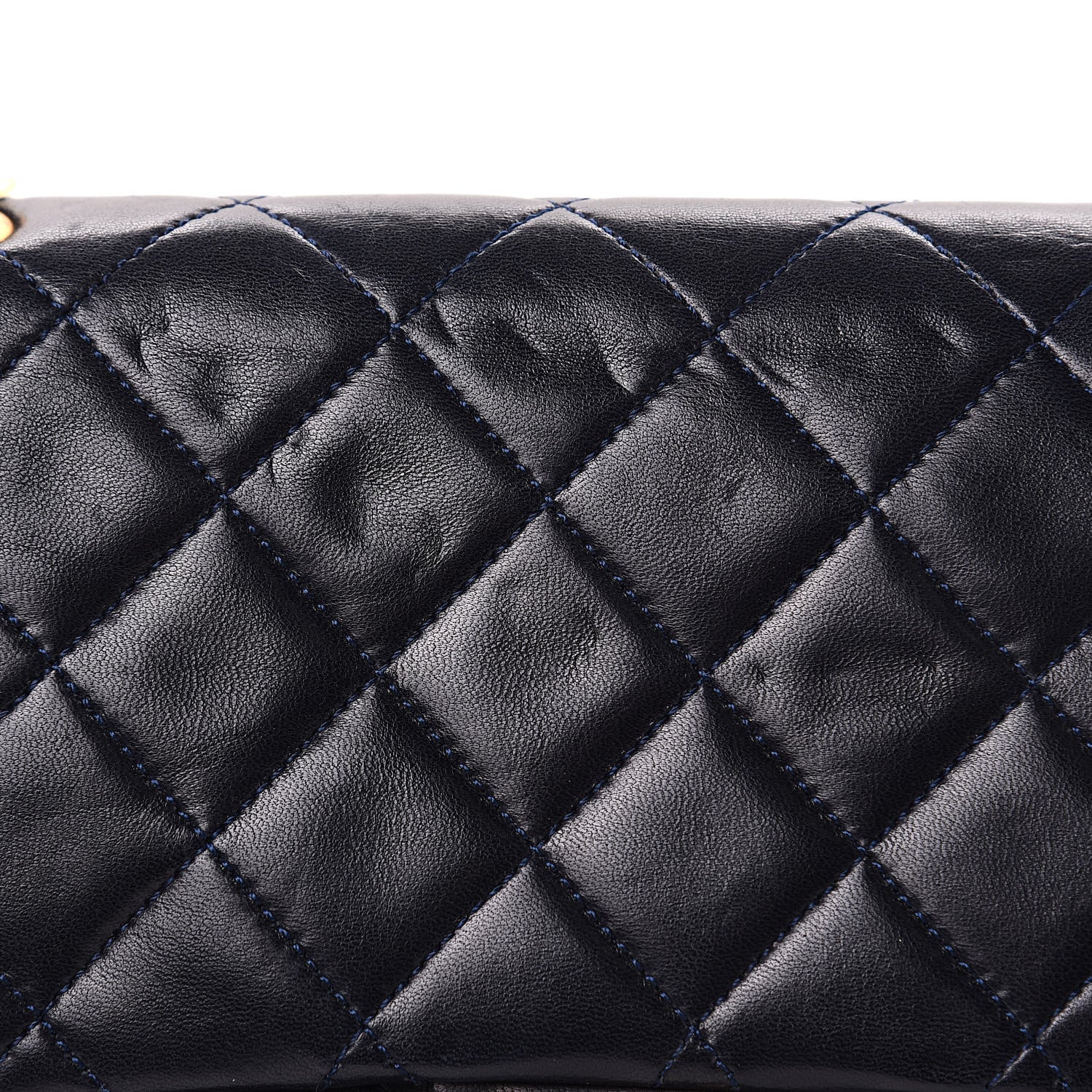Chanel Lambskin Quilted Medium Double Flap Navy 14 of 17