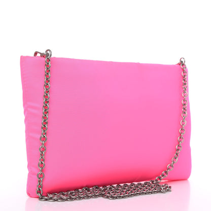 Prada Tessuto Nylon Soft Padded Crossbody Clutch Rosa Fluo 3 of 8
