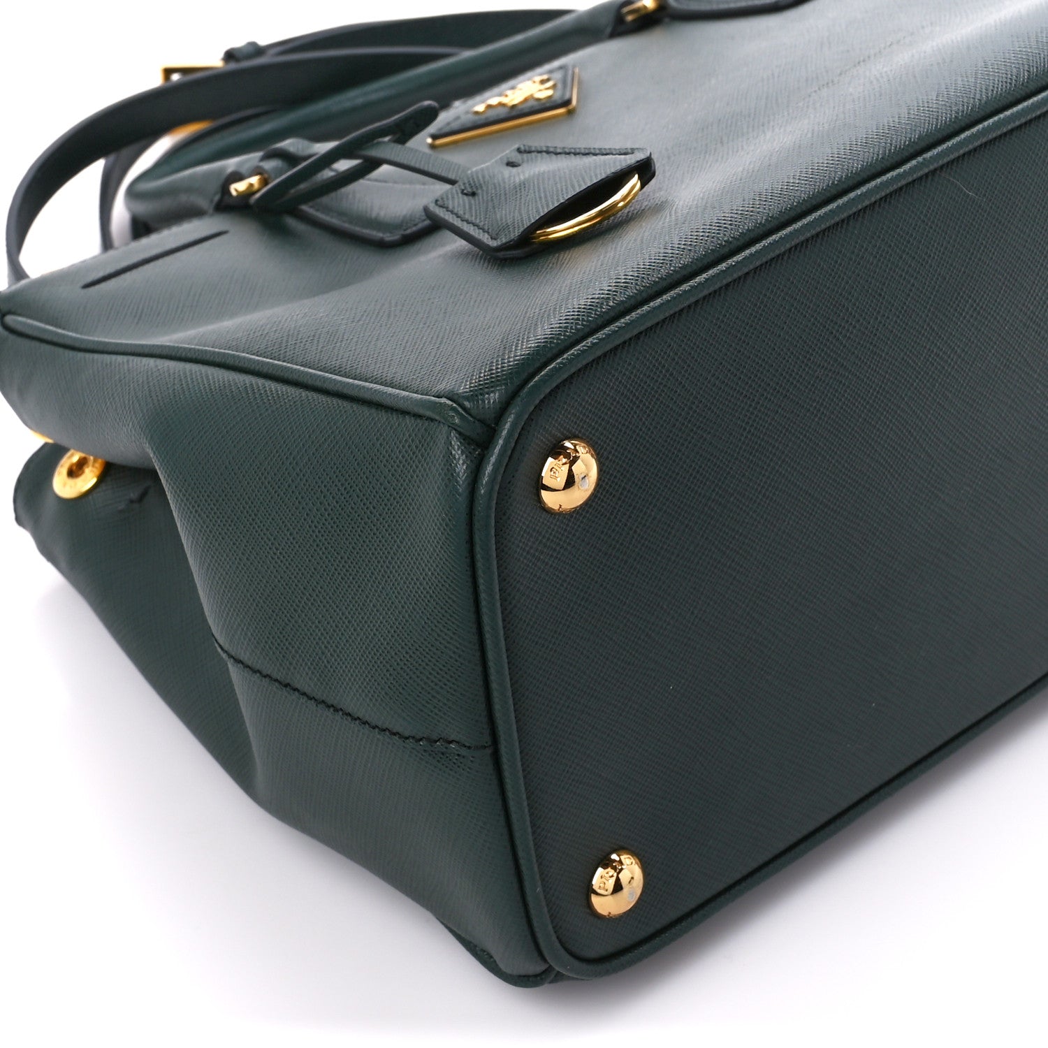 Prada Saffiano Small Galleria Double Zip Tote Smeraldo 9 of 10