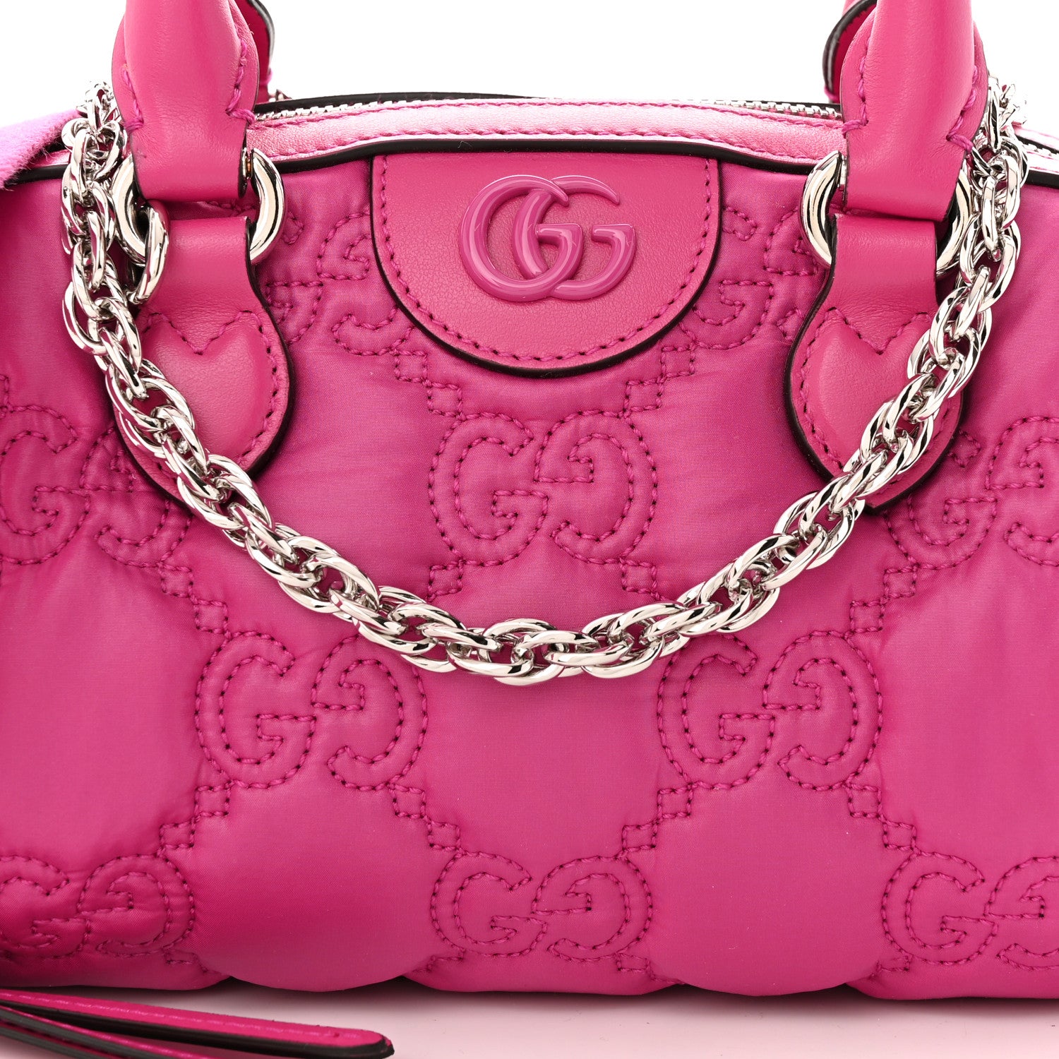 Gucci Nylon Calfskin Enamel GG Matelasse Mini Bowler Bag Lovely 8 of 10