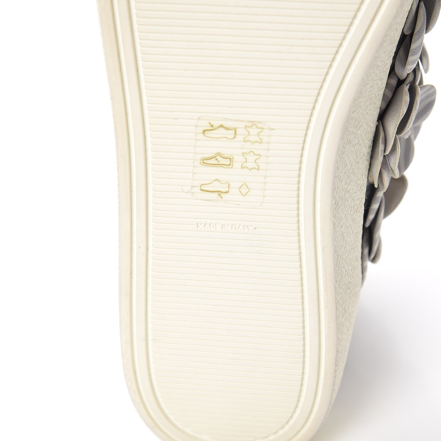 Chanel Lambskin Striped Camellia High Top Sneakers 39 Grey 7 of 7
