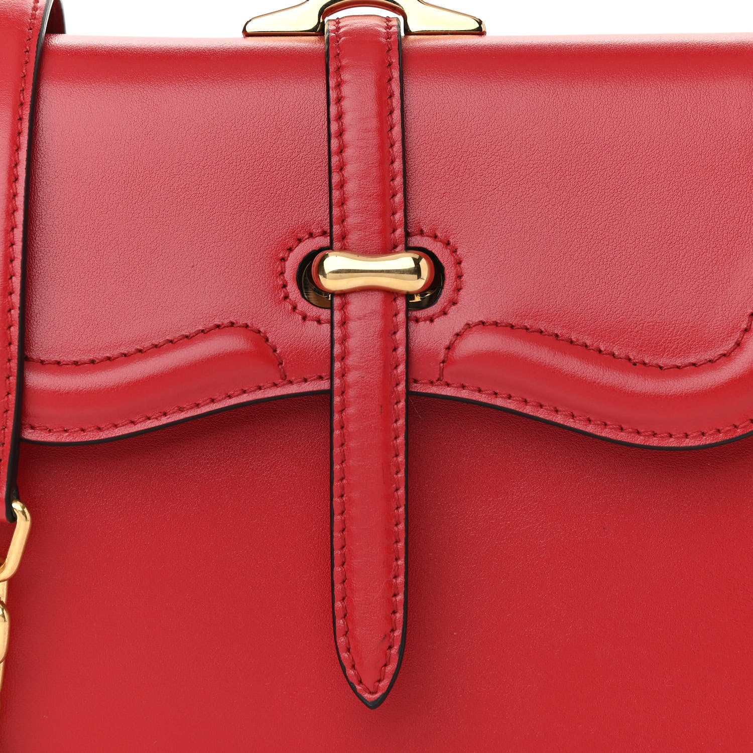 Prada City Calfskin Belle Top Handle Bag Red 9 of 11