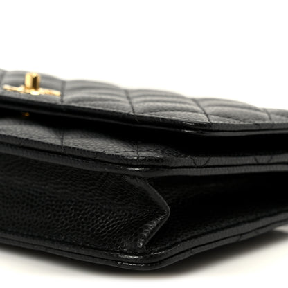 Chanel Caviar Quilted CC Turnlock Wallet On Chain WOC Black 11 of 12