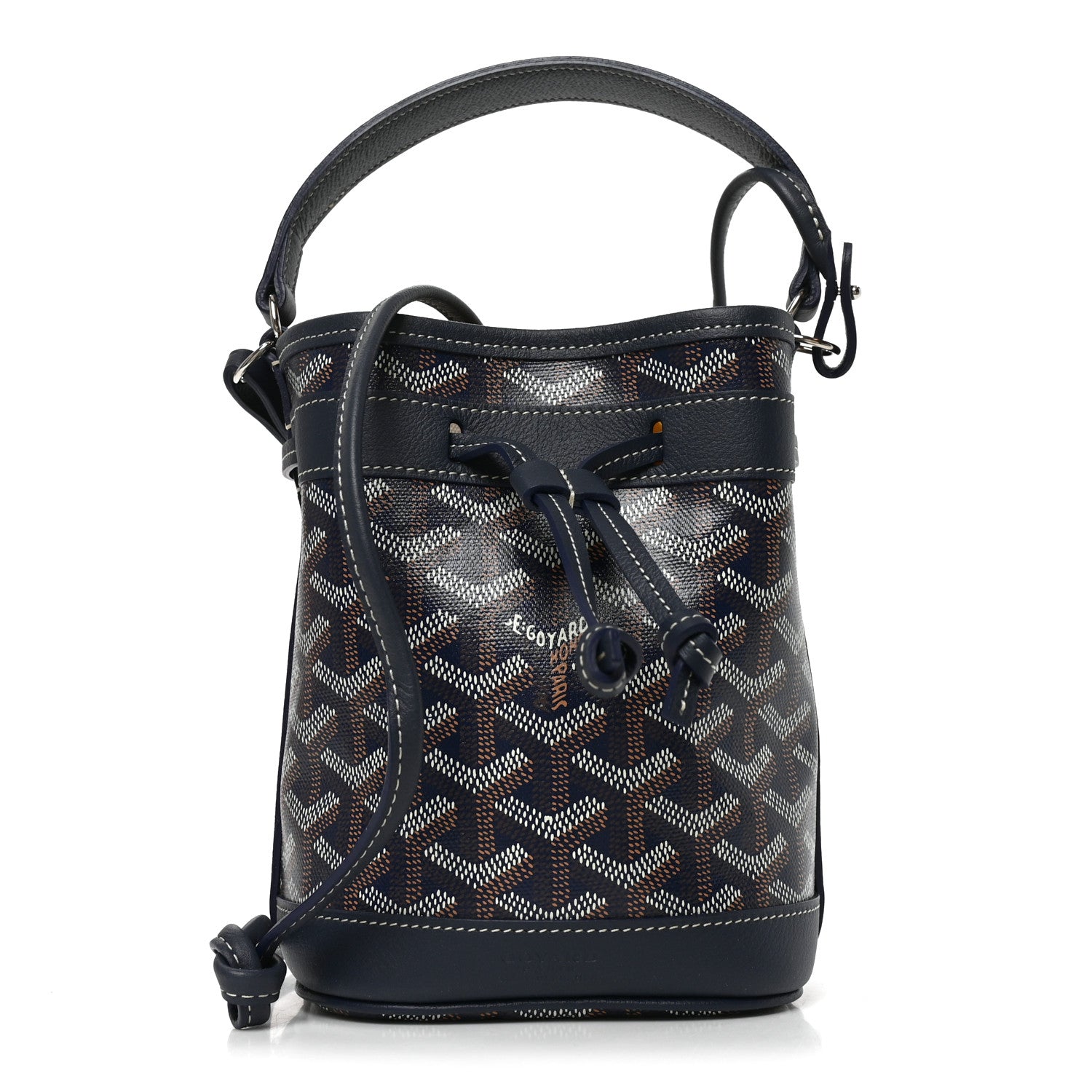 Goyard Goyardine Petit Flot Mini Bucket Bag Navy Blue 1 of 10