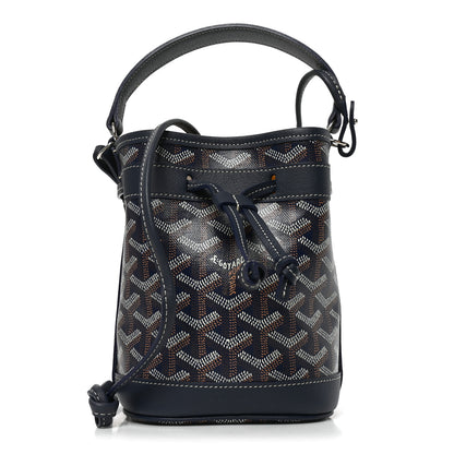Goyard Goyardine Petit Flot Mini Bucket Bag Navy Blue 1 of 10