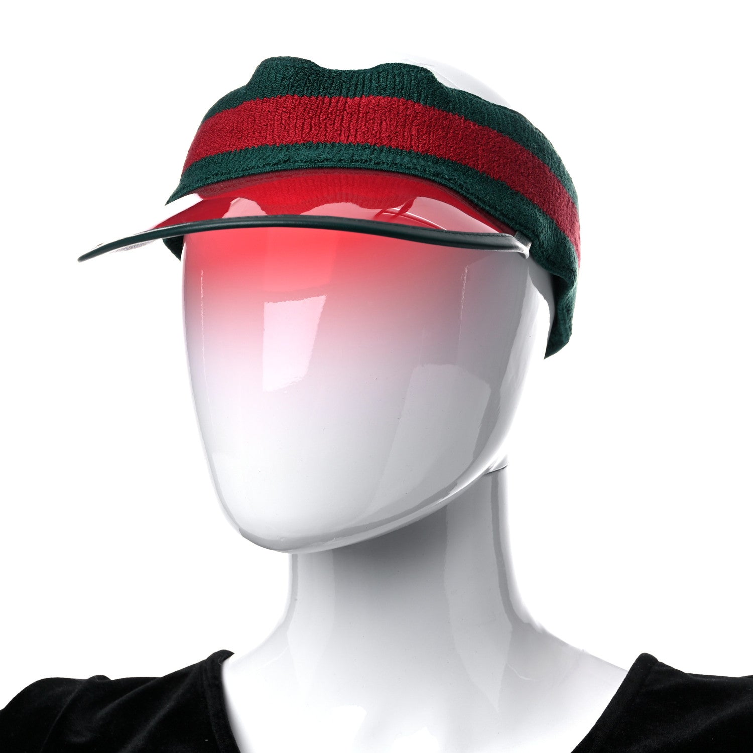 Gucci Vinyl Web Visor M Green Red 3 of 10