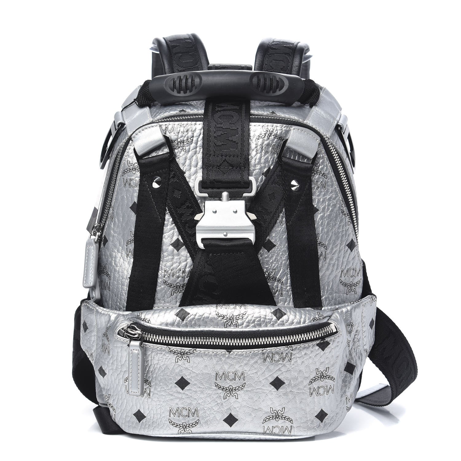 MCM Visetos Small Jemison Backpack Silver 1 of 9