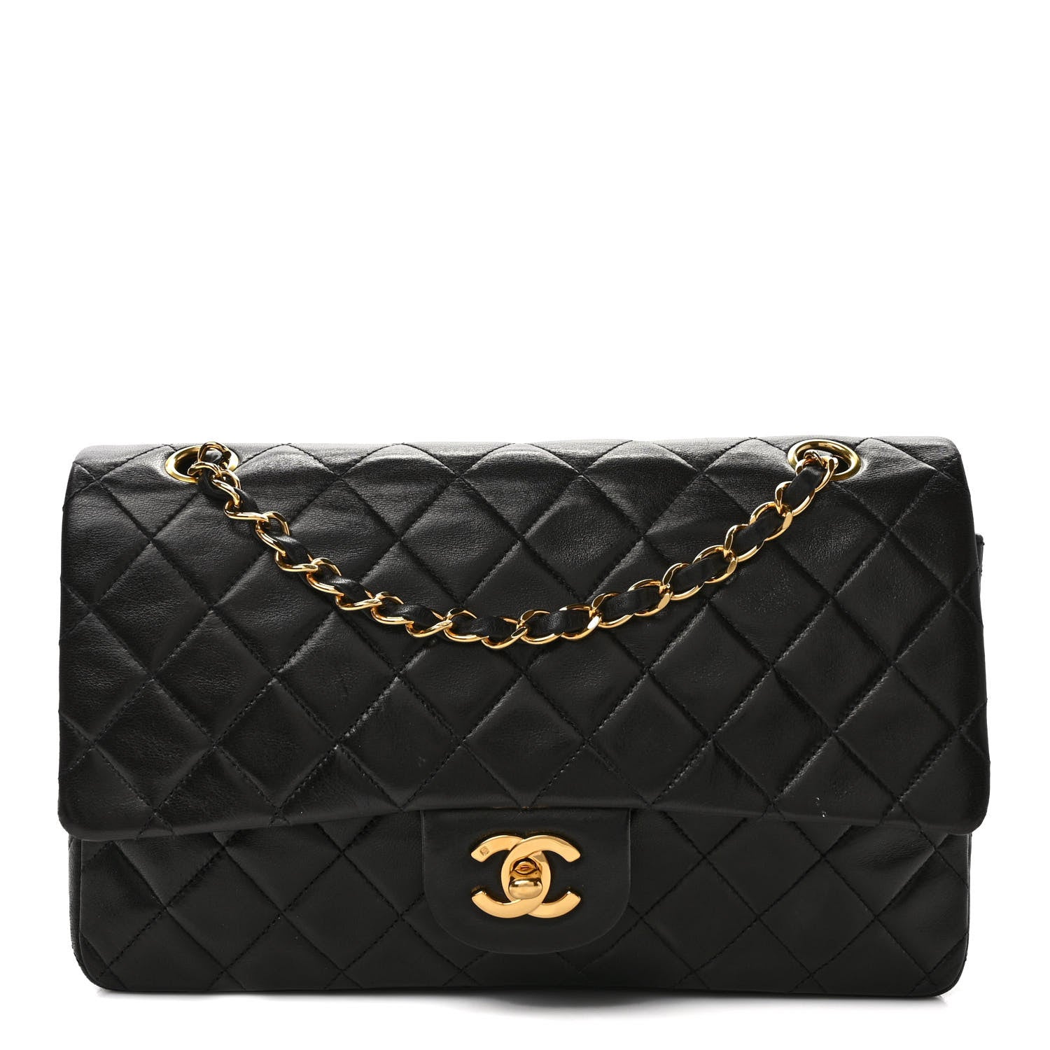 Chanel Lambskin Quilted Medium Double Flap Black 1 of 12