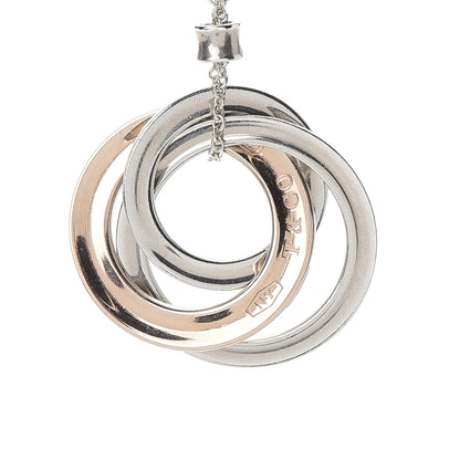 Tiffany Sterling Silver Rubedo Small Interlocking Circles Pendant Necklace 4 of 6