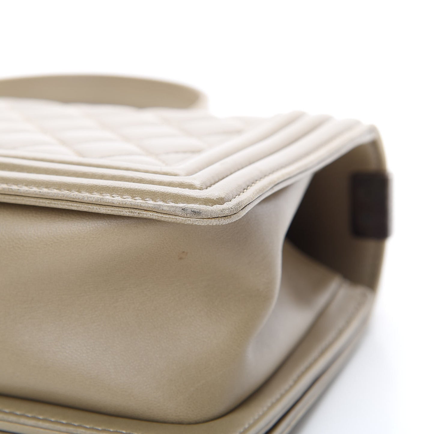 Lambskin Quilted Medium Boy Flap Khaki