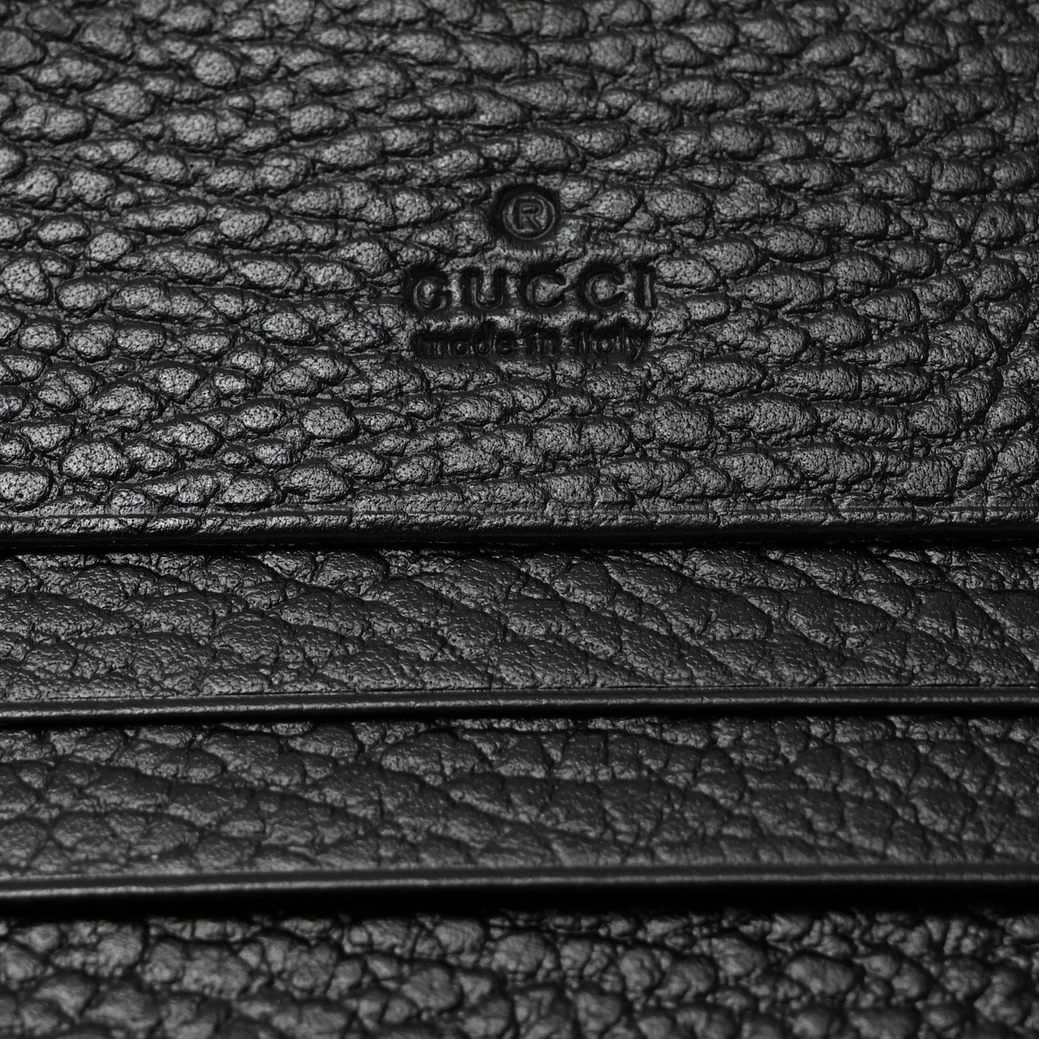 Gucci Pebbled Calfskin GG Marmont Card Case Black 6 of 8