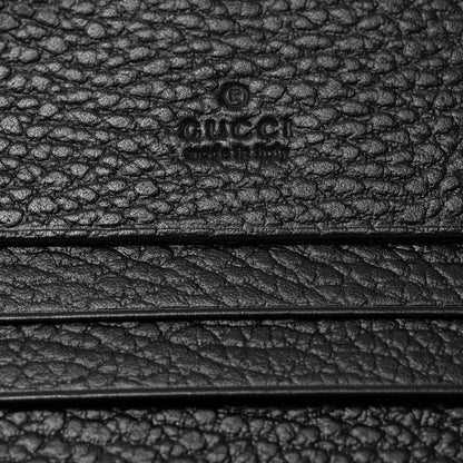 Gucci Pebbled Calfskin GG Marmont Card Case Black 6 of 8