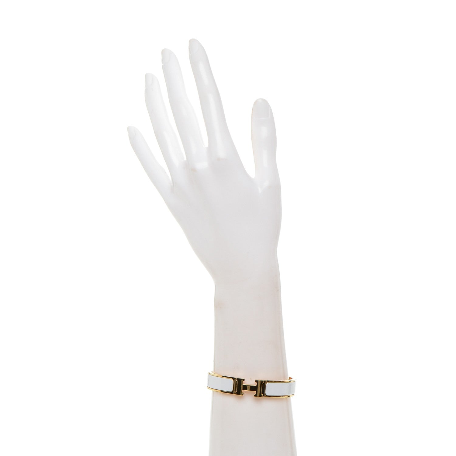 Hermes Enamel Narrow Clic Clac H Bracelet PM White 2 of 4