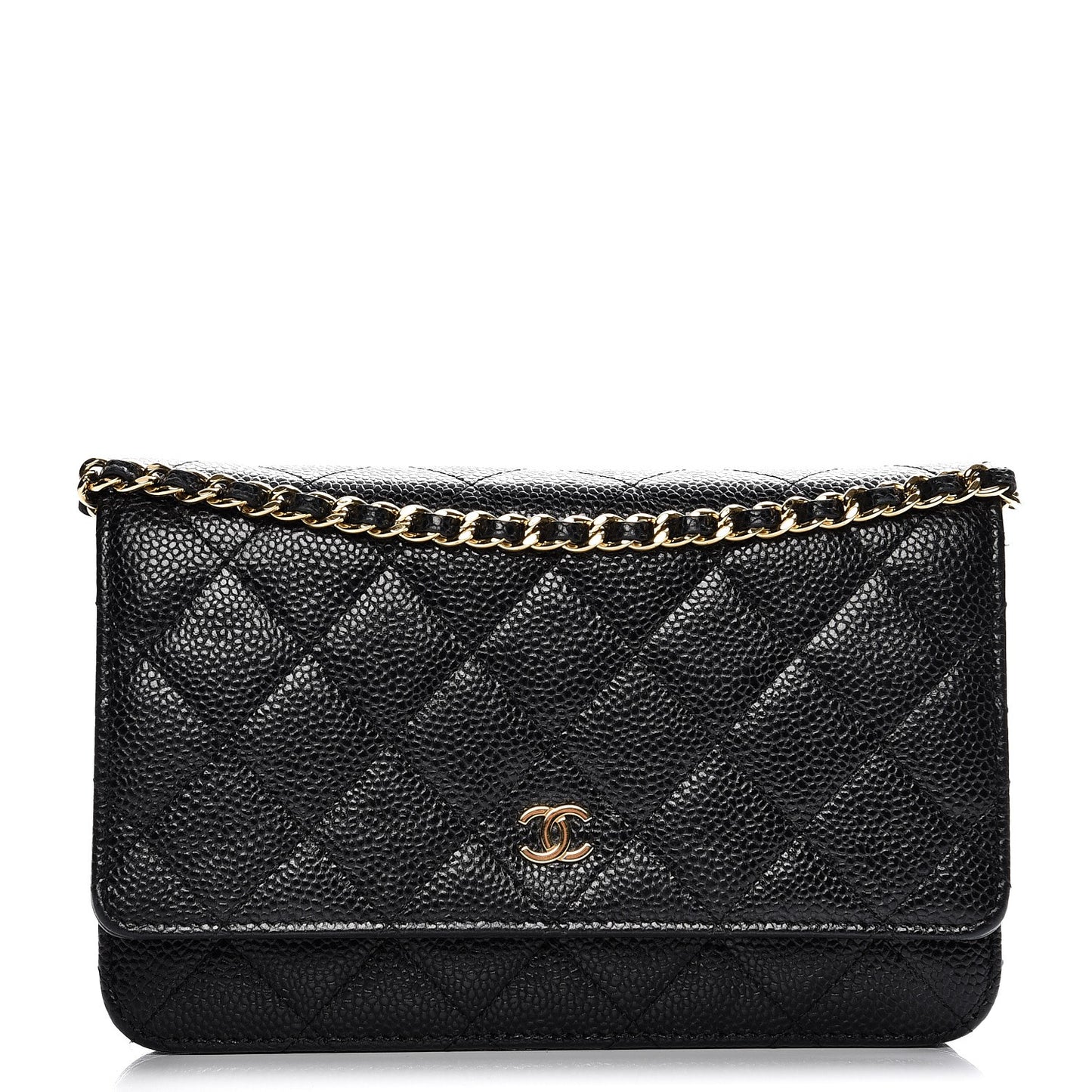 Caviar Quilted Wallet On Chain WOC Black