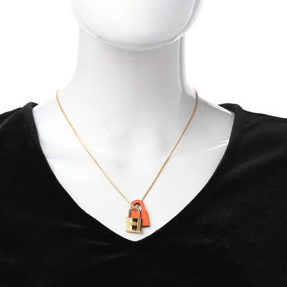 Hermes Swift Small O'Kelly Pendant Necklace Orange 2 of 6