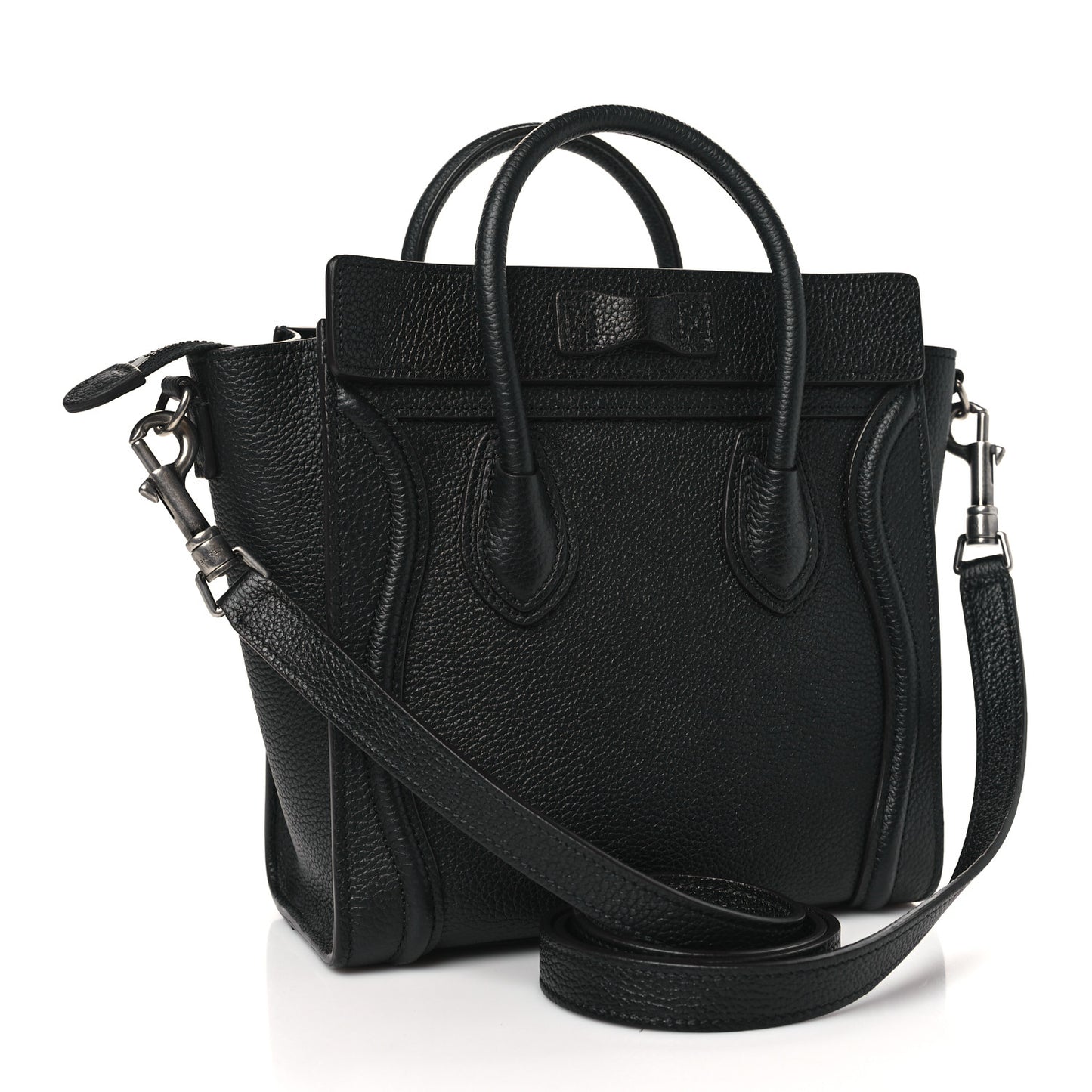 Drummed Calfskin Nano Luggage Black