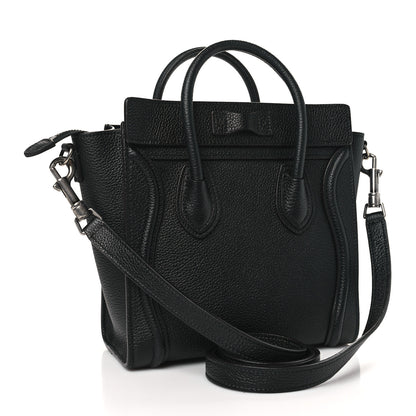 Celine Drummed Calfskin Nano Luggage Black 3 of 10