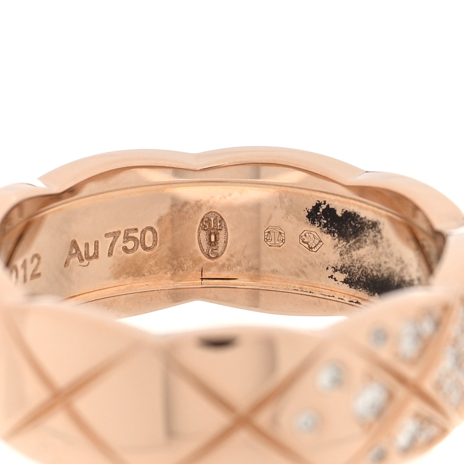 Chanel 18K Beige Gold Diamond Small Coco Crush Ring 53 6.5 5 of 5