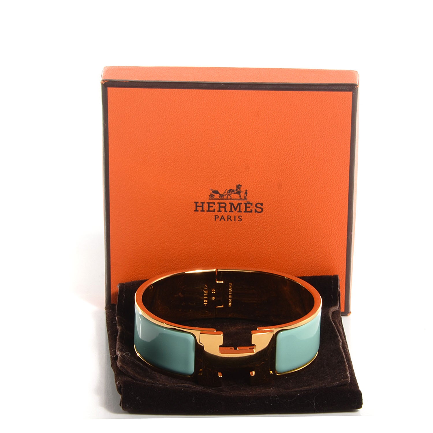 Hermes Enamel Wide Clic Clac H Bracelet PM Lagon 6 of 6