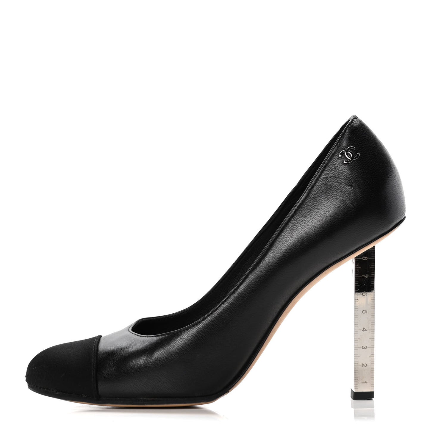Lambskin Satin Cap Toe Pumps 37 Black