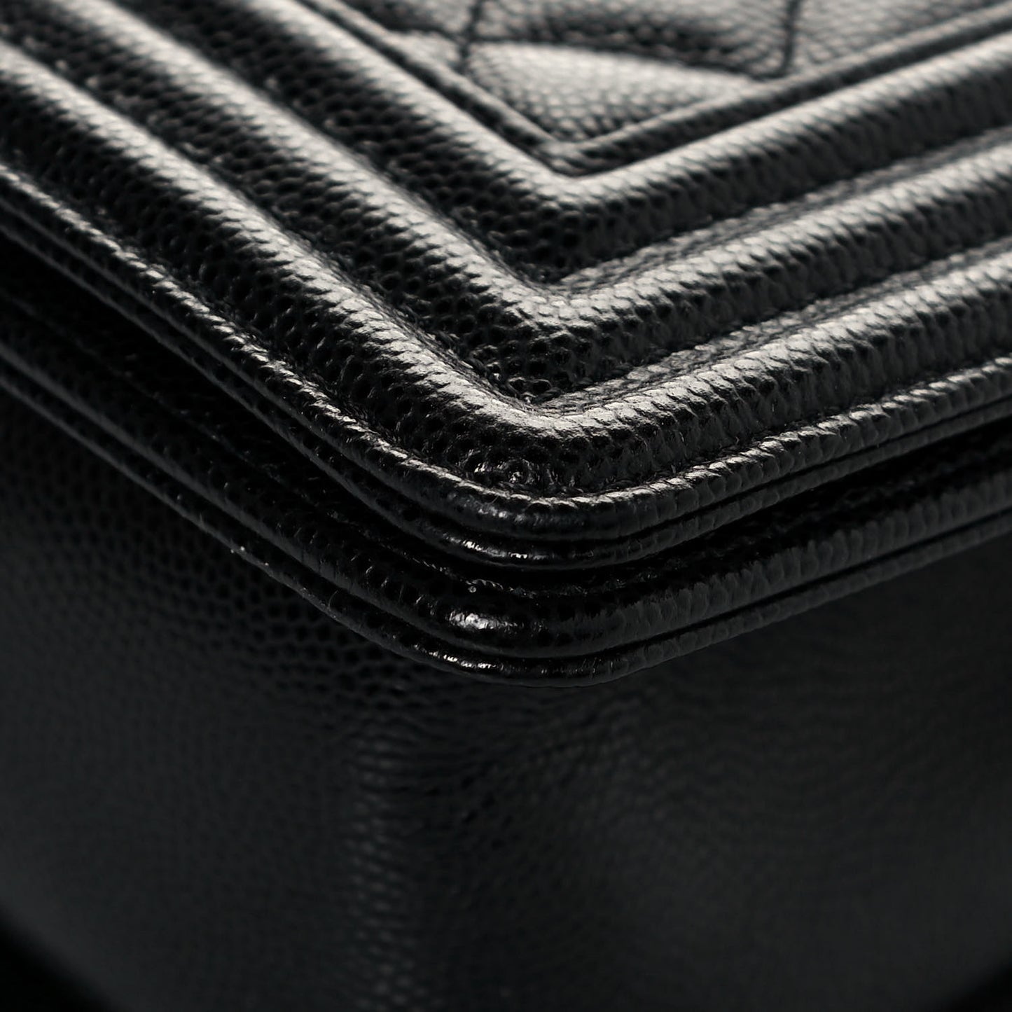 Caviar Quilted Small Boy Flap Black