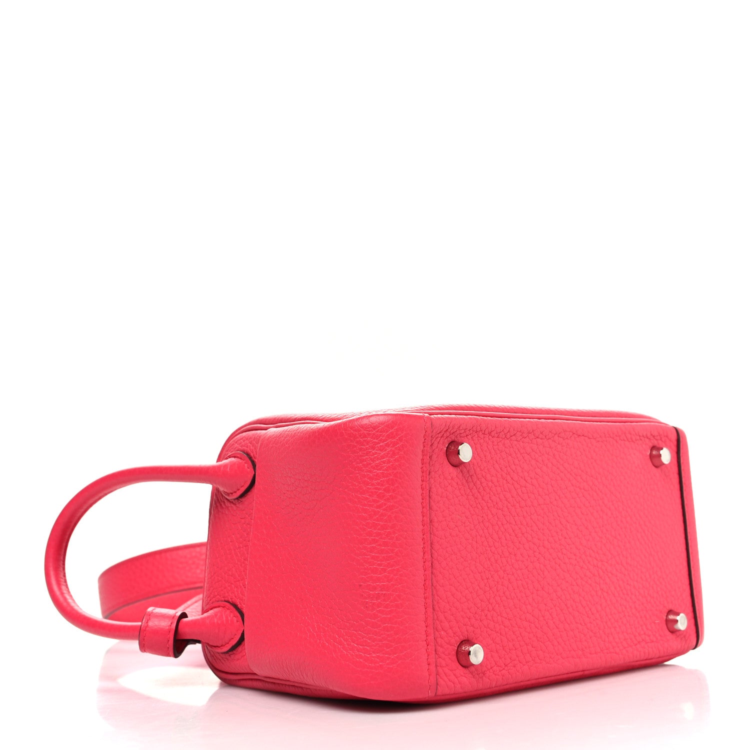 Hermes Taurillon Clemence Mini Lindy 20 Rose Extreme 4 of 11